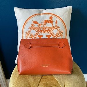 BURBERRY Orange Leather Clutch